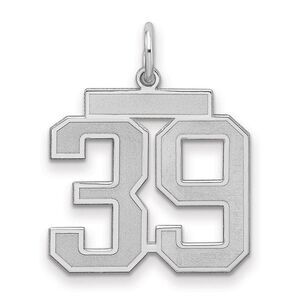 Sterling Silver, Jersey Collection, Medium Number 39 Pendant